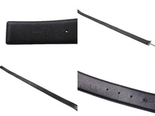 画像をギャラリービューアに読み込む, TOM FORD トムフォード Tロゴバックル レザーベルト TB154C004AM ブラック シルバー金具 全長105cm 美品 中古 64721