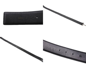 TOM FORD トムフォード Tロゴバックル レザーベルト TB154C004AM ブラック シルバー金具 全長105cm 美品 中古 64721