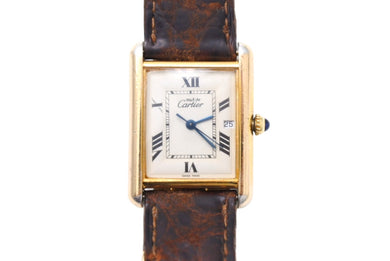 CARTIER カルティエ 時計 マストタンクLM W1013754 ヴェルメイユ レザーベルト QZ 白文字盤 中古 64727