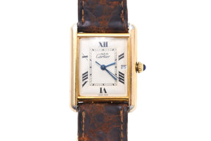 CARTIER カルティエ 時計 マストタンクLM W1013754 ヴェルメイユ レザーベルト QZ 白文字盤 中古 64727