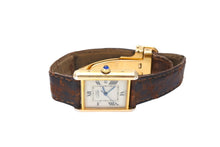 Load image into Gallery viewer, CARTIER カルティエ 時計 マストタンクLM W1013754 ヴェルメイユ レザーベルト QZ 白文字盤 中古 64727