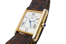 Load image into Gallery viewer, CARTIER カルティエ 時計 マストタンクLM W1013754 ヴェルメイユ レザーベルト QZ 白文字盤 中古 64727