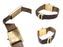 Load image into Gallery viewer, CARTIER カルティエ 時計 マストタンクLM W1013754 ヴェルメイユ レザーベルト QZ 白文字盤 中古 64727