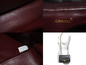 CHANEL シャネル チェーンショルダーバッグ ダイアナマトラッセ 22 2番台 ラムスキン ブラック ゴールド金具 美品 中古 64733
