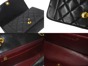 CHANEL シャネル チェーンショルダーバッグ ダイアナマトラッセ 22 2番台 ラムスキン ブラック ゴールド金具 美品 中古 64733