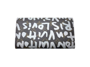 LOUIS VUITTON ルイ ヴィトン ポルトモネ クレディ 長財布 ノグラム グラフィティ M92189 PVC ブラウン アルジャン 美品 中古 64738