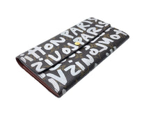 Load image into Gallery viewer, LOUIS VUITTON ルイ ヴィトン ポルトモネ クレディ 長財布 ノグラム グラフィティ M92189 PVC ブラウン アルジャン 美品 中古 64738