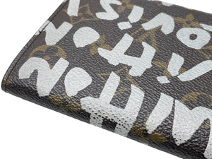 LOUIS VUITTON ルイ ヴィトン ポルトモネ クレディ 長財布 ノグラム グラフィティ M92189 PVC ブラウン アルジャン 美品 中古 64738