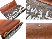Load image into Gallery viewer, LOUIS VUITTON ルイ ヴィトン ポルトモネ クレディ 長財布 ノグラム グラフィティ M92189 PVC ブラウン アルジャン 美品 中古 64738