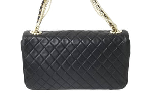 CHANEL シャネル マトラッセ ウエストミンスター バッグ 15番台 ラムスキン レザー コットンパール ブラック 美品 中古 64739