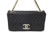 Load image into Gallery viewer, CHANEL シャネル マトラッセ ウエストミンスター バッグ 15番台 ラムスキン レザー コットンパール ブラック 美品 中古 64739
