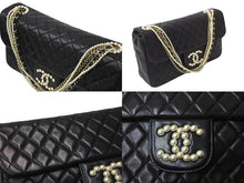 Load image into Gallery viewer, CHANEL シャネル マトラッセ ウエストミンスター バッグ 15番台 ラムスキン レザー コットンパール ブラック 美品 中古 64739