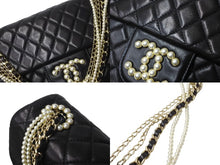 Load image into Gallery viewer, CHANEL シャネル マトラッセ ウエストミンスター バッグ 15番台 ラムスキン レザー コットンパール ブラック 美品 中古 64739
