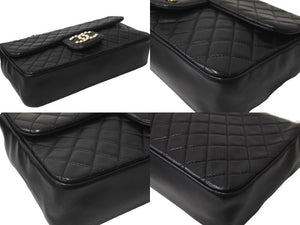 CHANEL シャネル マトラッセ ウエストミンスター バッグ 15番台 ラムスキン レザー コットンパール ブラック 美品 中古 64739