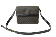 Load image into Gallery viewer, CELINE セリーヌ ブラゾン マカダム ショルダーバッグ オールドセリーヌ ブラック ブラウン ゴールド金具 良品 中古 64740