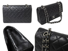Load image into Gallery viewer, 極美品 CHANEL マトラッセWフラップチェーンショルダー 6番台 25cm ショルダーバッグ ブラック シルバー金具 ラムスキン 中古 64741