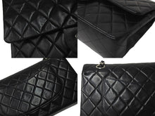 Load image into Gallery viewer, 極美品 CHANEL マトラッセWフラップチェーンショルダー 6番台 25cm ショルダーバッグ ブラック シルバー金具 ラムスキン 中古 64741