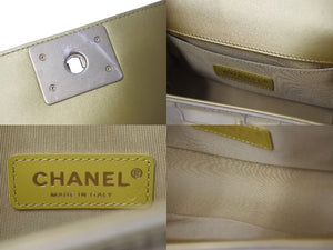 CHANEL シャネル ボーイシャネル チェーンショルダーバッグ 25cm グラフィティ 28番台 773 レザー ゴールド 美品 中古 64743