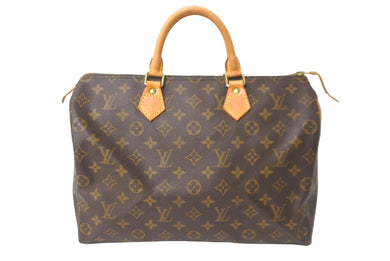 LOUIS VUITTON ルイヴィトン モノグラム スピーディ35 ハンドバッグ M41524 ブラウン 旧型 ロゴ 手持ち 鞄 美品 中古 64749
