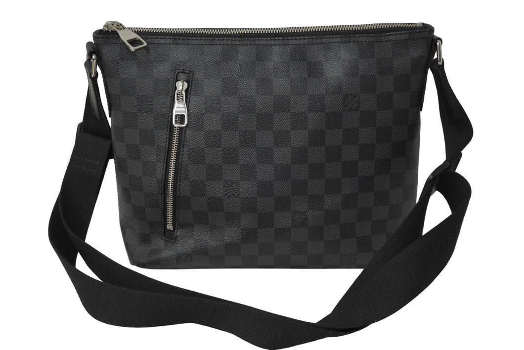 極美品 LOUIS VUITTON ルイヴィトン ミックPM ショルダーバッグ N41211 ブラック ダミエ グラフィット 中古 64751