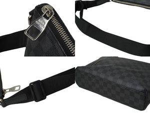 極美品 LOUIS VUITTON ルイヴィトン ミックPM ショルダーバッグ N41211 ブラック ダミエ グラフィット 中古 64751