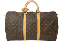 Load image into Gallery viewer, 極美品 LOUIS VUITTON ルイ ヴィトン キーポル50 ボストンバッグ M41416 モノグラム キャンバス ヌメ革 ゴールド金具 中古 64752