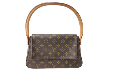 LOUIS VUITTON ルイヴィトン モノグラム ミニルーピング ワンショルダーバッグ ブラウン ロゴ 鞄 肩掛け M51147 美品 中古 64754