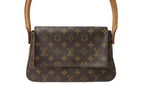 LOUIS VUITTON ルイヴィトン モノグラム ミニルーピング ワンショルダーバッグ ブラウン ロゴ 鞄 肩掛け M51147 美品 中古 64754