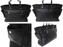 Load image into Gallery viewer, 極美品 CHANEL シャネル トートバッグ バリビアリッツトートTGM 11番台 ブラック コーティングキャンバス レザー シルバー金具 中古 64756