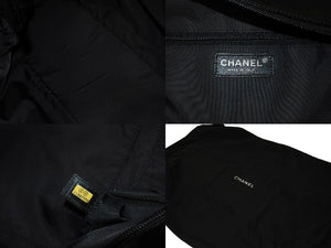 極美品 CHANEL シャネル トートバッグ バリビアリッツトートTGM 11番台 ブラック コーティングキャンバス レザー シルバー金具 中古 64756