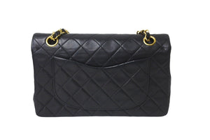 CHANEL シャネル チェーンショルダーバッグ Wフラップ マトラッセ23 ココマーク ラムスキン 1番台 ブラック ゴールド金具 美品 中古 64757