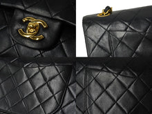 Load image into Gallery viewer, CHANEL シャネル Wフラップチェーンショルダーバッグ マトラッセ 0番台 ラムスキン ブラック ゴールド 美品 中古 64758