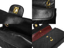 Load image into Gallery viewer, CHANEL シャネル Wフラップチェーンショルダーバッグ マトラッセ 0番台 ラムスキン ブラック ゴールド 美品 中古 64758
