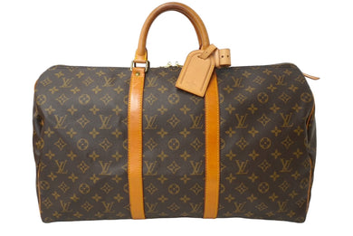 LOUIS VUITTON ルイヴィトン モノグラム キーポル50 ボストンバッグ M41416 ブラウン 旅行バッグ ゴールド金具 良品 中古 64763
