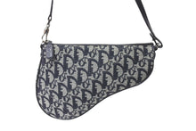 画像をギャラリービューアに読み込む, 新品同様 ChristianDior クリスチャンディオール サドルポーチ ワンショルダーバッグ トロッター MC 1012 ネイビー 中古 64769