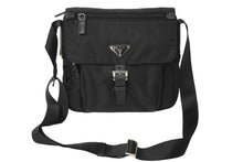 画像をギャラリービューアに読み込む, 極美品 PRADA プラダ クロスショルダーバッグ BT8994 三角ロゴプレート ナイロン ブラック シルバー金具 中古 64770 