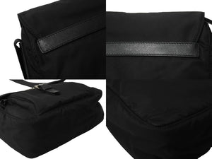 極美品 PRADA プラダ クロスショルダーバッグ BT8994 三角ロゴプレート ナイロン ブラック シルバー金具 中古 64770 