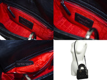 画像をギャラリービューアに読み込む, 極美品 Christian Dior クリスチャンディオール レディディオール ミニ ハンドバッグ 旧型 ラムスキン ブラック 中古 64772