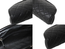 Load image into Gallery viewer, 極美品 CHANEL シャネル マトラッセ がま口 クラッチバッグ ポーチ 19番台 ブラック キャビアスキン シルバー金具 中古 64773