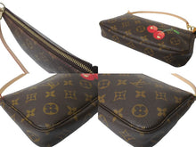 Load image into Gallery viewer, 極美品 LOUIS VUITTON ルイヴィトン 村上隆 モノグラム チェリー ポシェット アクセソワール アクセポ ブラウン ロゴ M95008 中古 64774