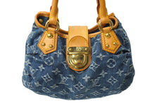 画像をギャラリービューアに読み込む, LOUIS VUITTON ルイヴィトン モノグラムデニム プリ―ティ ハンドバッグ ブルー M95020 ミニバッグ ロゴ 青 美品 中古 64776