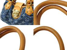 画像をギャラリービューアに読み込む, LOUIS VUITTON ルイヴィトン モノグラムデニム プリ―ティ ハンドバッグ ブルー M95020 ミニバッグ ロゴ 青 美品 中古 64776