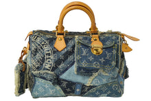 Load image into Gallery viewer, LOUIS VUITTON ルイヴィトン モノグラムデニム パッチワーク スピーディ30 ハンドバッグ ロゴ ブルー 青 鞄 M95380 美品 中古 64777