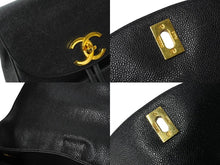 画像をギャラリービューアに読み込む, CHANEL シャネル リュック デカココマーク ヴィンテージ キャビアスキン ブラック ゴールド金具 シリアル不明 美品 中古 64778