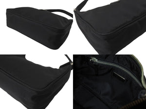 PRADA プラダ ハンドバッグ ホーボー MV515 トライアングルロゴ ブラック ナイロン シルバー金具 美品 中古 64781 