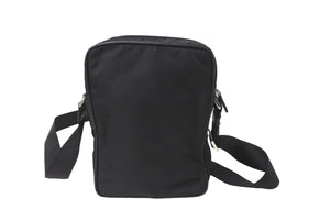 PRADA プラダショルダーバッグ トライアングルロゴ 三角ロゴ ブラック ナイロン レザー シルバー金具 美品 中古 64782 