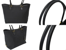 画像をギャラリービューアに読み込む, PRADA プラダ トートバッグ ロゴ ジャガード 1BG158 UCWF0002 00 キャンバス レザー ブラック 美品 中古 64783 