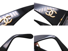 Load image into Gallery viewer, CHANEL シャネル チェーン サングラス ココマーク 01456 94305 レザー メタル GP ブラック 美品 中古 64789
