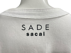 SACAI サカイ SADE シャーデプリント半袖Ｔシャツ トップス 21-0227S ホワイト コットン サイズ4 良品 中古 64815 