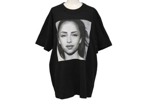 極美品 SACAI サカイ SADE シャーデプリント半袖Ｔシャツ トップス 21-0227S ブラック コットン サイズ4 中古 64816 